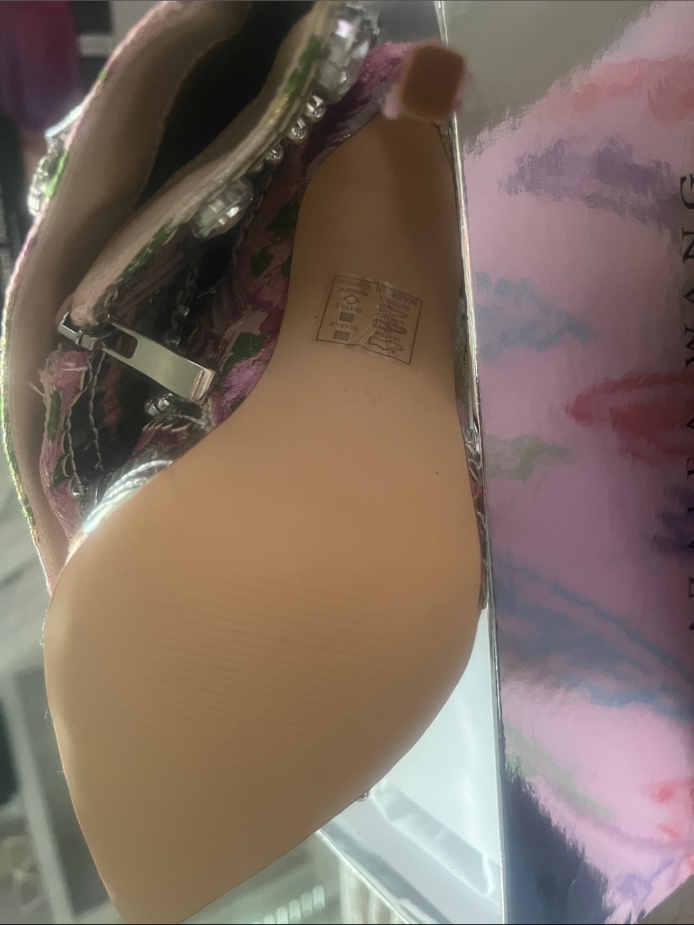 Embellished Pink Floral Over-the-Knee Stiletto Boots - Picture 4 of 4